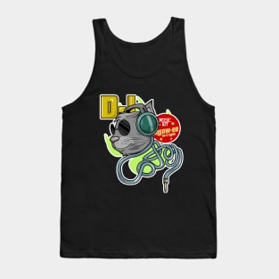 Funny cat as a dj Tank Top